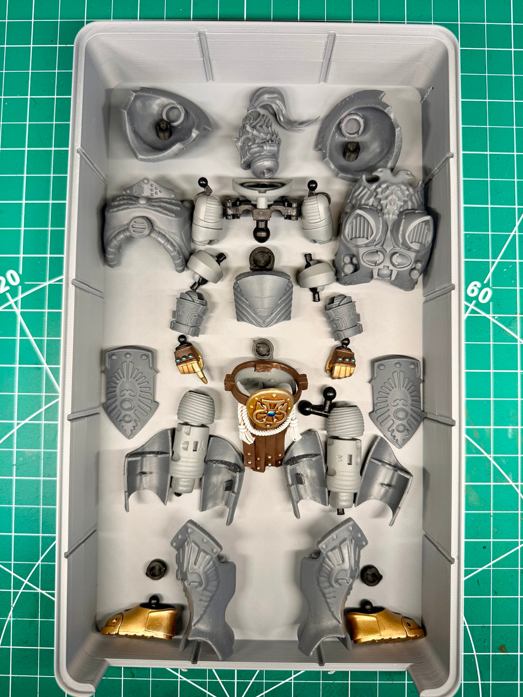 Unassembled 1/18 scale conversion kit components