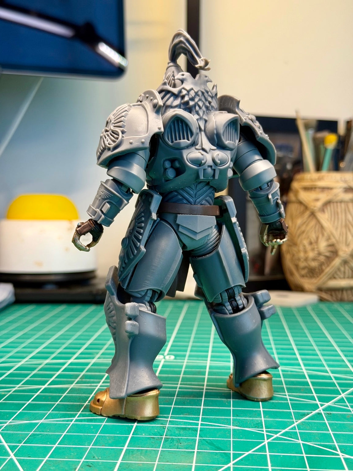Unpainted assembled 1/18 scale Custodian conversion kit, rear view